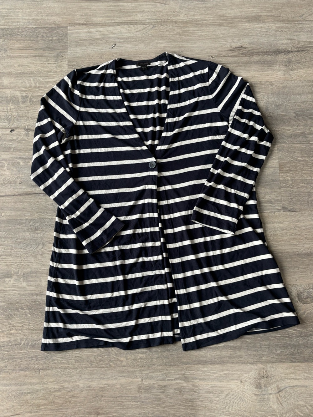 J Jill Navy and White stripes cardigan  size large